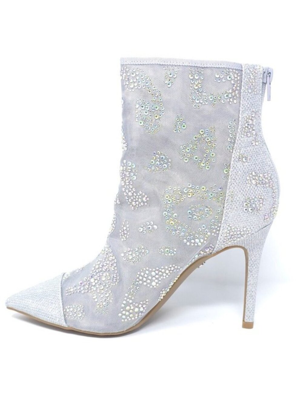 Thalia Sodi Booties Shaylene Embellished Stiletto Heel Silver Size 8M - Picture 9 of 11
